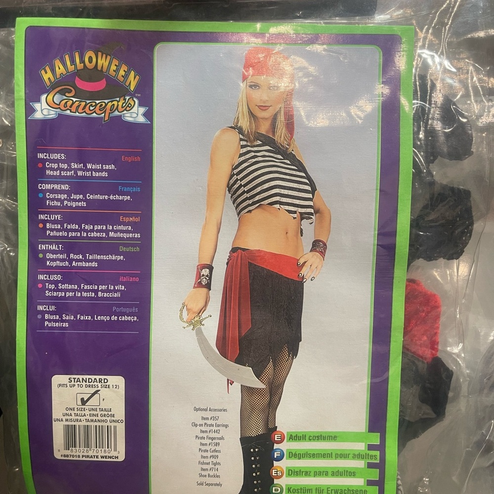Pirate Costume for women - Black and Red